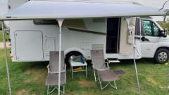 Camper FIER – Spacious 2/3 person Camper (Carado T447) from 2018 with standing height 2.08m