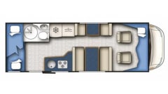 Sunlight A72 – Ideal spacious and neat alcove family camper.