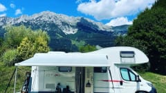 Very luxurious and modern family camper.