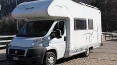 6 seater camper with motorcycle rack