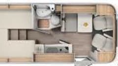 2p Carado semi-integrated from 2013 with single beds. 