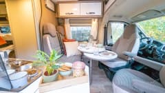 Fijnja – Luxury 4 pers. Pössl bus camper with sleeping lifting roof from 2019