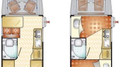 I-type – New bus camper with 4 permanent sleeping places