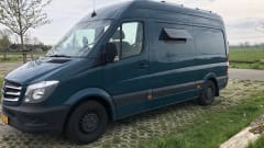 New cool off-grid Mercedes Sprinter bus camper with length beds