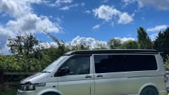 Quicksilver – Rent our Head Turning Quicksilver - LWB T5 with Pop Top roof