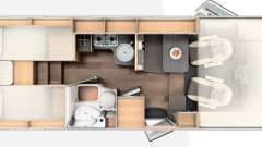 13/21 – Luxurious, complete camper with length beds and a pull-down bed!
