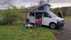 Self-built VW T5 camper for 2 people