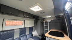 Large camper very spacious boot new looking interior fixed comfy bed.  – 3 berth Peugeot bus from 2007