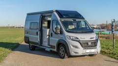 Off the Grid 1 – Brand new 6.36 bus camper with automatic transmission and solar panel, "off the grid no. 1"