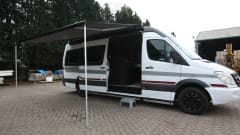 Completely restyled Mercedes Sprinter with XXL luxury fixed bed (double)
