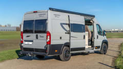 Off the Grid 1 – Brand new 6.36 bus camper with automatic transmission and solar panel, "off the grid no. 1"
