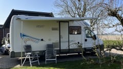 Beautiful fiat camper with solar panel