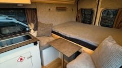 2 berth Peugeot campervan fixed bed