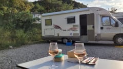 Comfortable retro touring camper.