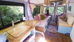 Orla – Off-grid, Heated, 3-Berth Mercedes Camper with Wood Interior & River Table