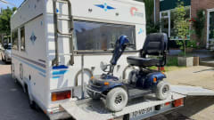 With Mobility Scooter/Scooter carrier and Pop-Up roof tent!