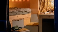 Adventurous camper van with on-board cinema and "Stealth Mode"