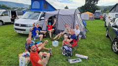 Hayes – LWB 4 Berth VW Transporter with 'king size' bed & pop top