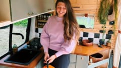 Luxury off-grid Sprinter with unique, bohemian interior! Winter camping