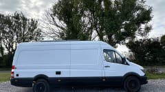 Fully off-grid Mercedes Sprinter conversion with offroad tyres