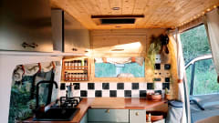 Luxury off-grid Sprinter with unique, bohemian interior! Winter camping