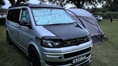 Quicksilver – Rent our Head Turning Quicksilver - LWB T5 with Pop Top roof