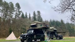 STEVENSON – Land Rover Defender 110 with Rooftop Tent & Awning | Carries 5, Sleeps 3