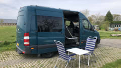 New cool off-grid Mercedes Sprinter bus camper with length beds