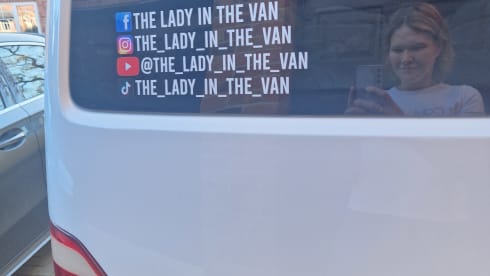 The lady in the van – 4 berth Volkswagen campervan from 2016