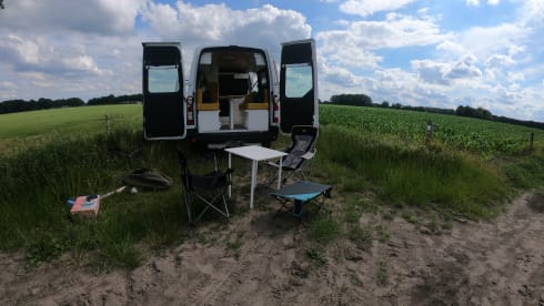 Atmospheric bus camper