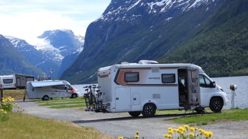 Luxurious young camper with many extras