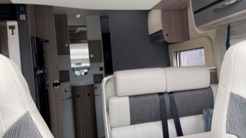 Spacious, well-equipped Chausson Titanium 728 EB motorhome for rent