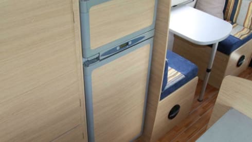 Spacious furnished family camper with bunk beds and air conditioning