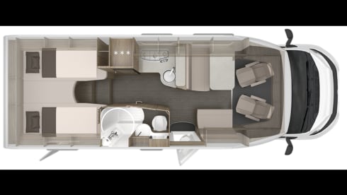 Sky Wave 700 MEG – Luxury automatic semi-integrated camper for 4p with Airco!