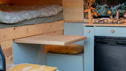 Adventurous camper van with on-board cinema and "Stealth Mode"