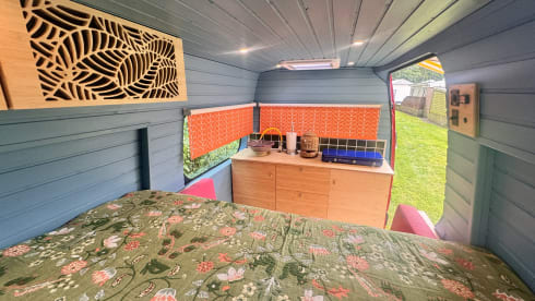 Nice red camper van 