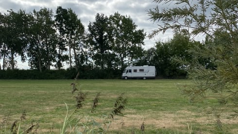 Honden welkom / PET friendly! – Spacious 5P family camper | Fixed & pull-down bed, air conditioning, automatic, pets welcome.
