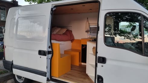 Off-grid self-built camper van