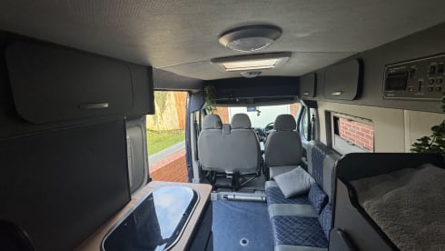 Large camper very spacious boot new looking interior fixed comfy bed.  – 3 berth Peugeot bus from 2007