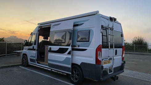 Meet Socks our 2 + 2 berth 2015 Fiat Ducato 