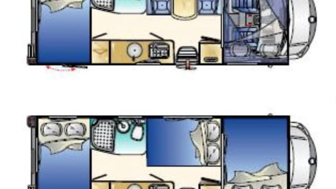 Young, luxurious, spacious, 6p. camper, 20 extra HP, large beds, 2 x air conditioning
