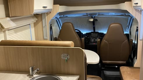 Super luxurious Bürstner with queen bed.