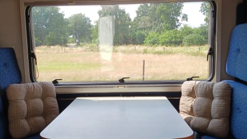 Spacious Fiat 2006 with a fixed bed, air conditioning and a very cozy interior.