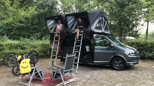 Rooftop party Van  – Happy 4 person Volkswagen party Van.