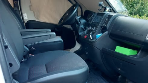 Nice Pössl camper van with comfortable bed