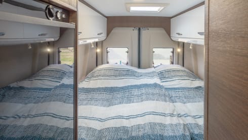 Off the Grid 1 – Brand new 6.36 bus camper with automatic transmission and solar panel, "off the grid no. 1"
