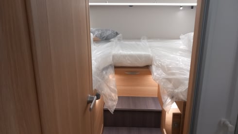 Adria Matrix 650 dl con letti gemelli posteriore che diventa letto unico 