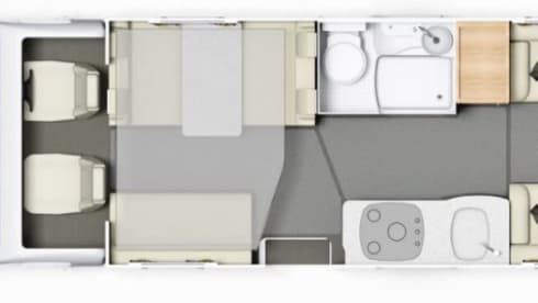 Eddie – Luxus-Wohnmobilvermietung, alles inklusive - 6 Schlafplätze, 6 Sicherheitsgurte!