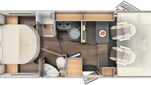 Ruime integraalcamper, van alle gemakken voorzien!  – 4 person Sunlight integral camper from 2019