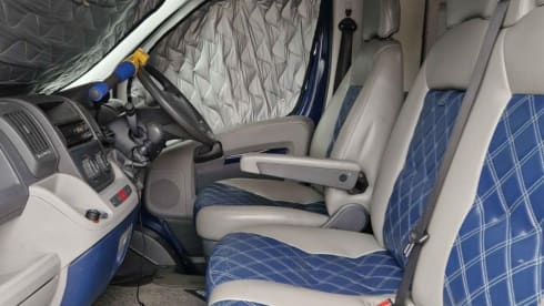 Large camper very spacious boot new looking interior fixed comfy bed.  – 3 berth Peugeot bus from 2007